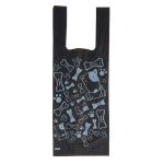 Biodegradable dog poop bags with handles – black with dog bone print"
