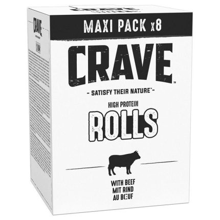 CRAVE High Protein Meaty Rolls with Beef Dog Snacks
