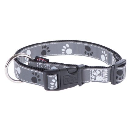 Trixie Reflective Paws Dog Collar - Silver